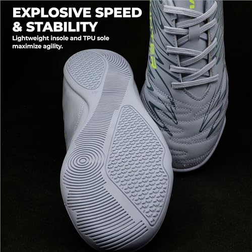 Image of Nivia Encounter 11.0 Futsal Shoes for Men, Indoor Football Shoes with Non-Marking Rubber Sole, Durable Synthetic Upper, Cushioned Insole, Enhanced Grip & Control for Training and Match Play