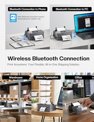 Image of Phomemo 4x6 Shipping Label Printer with Touch Screen, Wireless Bluetooth Thermal Label Printer for Small Business & Packages, Compatible with Amazon Shopify Etsy UPS USPS