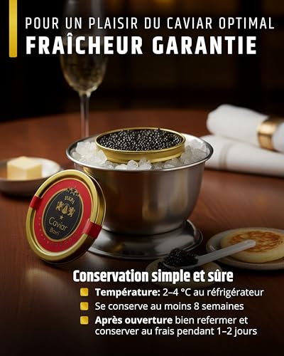 SEPEHR DAD CAVIAR Caviar Baeri d'esturgeon sibérien I 50 g à grains fermes et à l'arôme puissant I Riche en protéines et en oméga-3 I 100% durable, qualité supérieure et sans additifs – vue 3