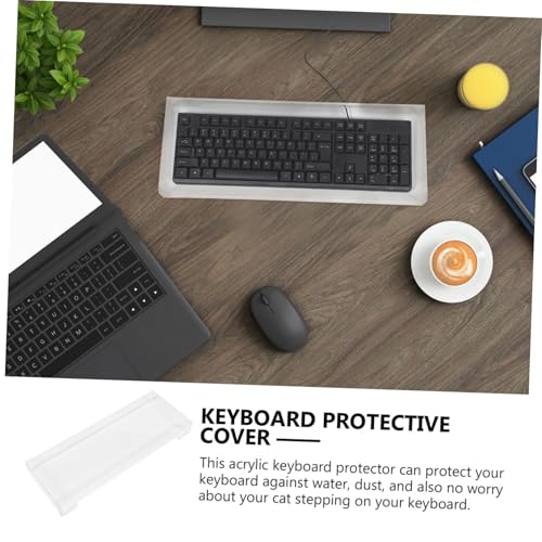 Funda de teclado transparente de acrílico ideal para escritorios modernos 3