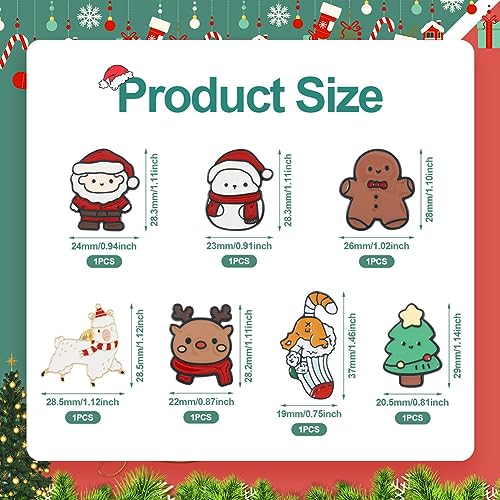 Image of 7Pcs Christmas Brooch Pins Enamel Xmas Tree Gingerbread Man Deer Cartoon Element Pin Jewelry Lapel Badges for Clothing Backpacks Hats DIY Christmas Decoration Accessories Gift