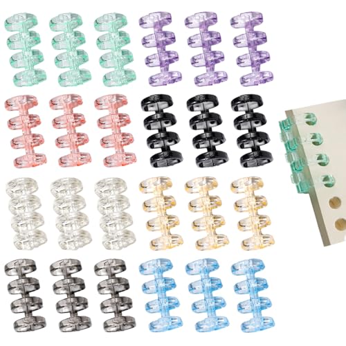 ESJNNK バインダーリング 24個セット 4穴 8色入 穴径15mm リーフバインダーリング ブックリング 取り外し可能 A4 A5 B5製本用とじ具 単語帳 手帳 カレンダー ファイル本製作 資料保存 ファイル整理 アルバム (8色4穴)