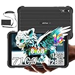 Ulefone Rugking Pad Pro 4G Android 16 Rugged Tablet 2026, 133LM Flashlight, 7100mAh 18W, 8.68"HD+ Waterproof Tablet, 16GB+128GB/2TB, 16MP+8MP Outdoor Tablet, IP68/NFC/Face ID/3.5mm Jack/3 Slot (Black)