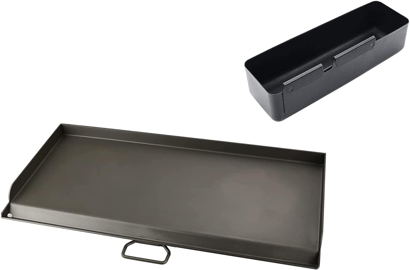Uniflasy Fry Griddle Top for Camp Chef 2 burner Stove, 14"x32" FlatTop Gas Grill StoveTop Accessories Grease Catcher Pan for Camp Chef Stove Griddles,Grill Collection Pan for SG60 SG90 SG100