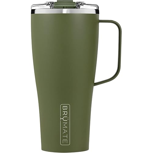 BrüMate Toddy XL - 32oz 100% Leak Proof Insulated Coffee Mug with Handle & Lid - Stainless Steel Coffee Travel Mug - Double Walled Coffee Cup (OD Green)