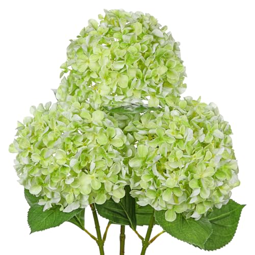 26" Artificial Hydrangea Flower with 6.6" Large Bloom, Realistic Gradient