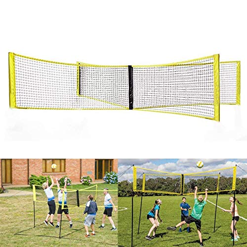 ZONJIE Juego de Red portátil de bádminton - Red para Tenis, fútbol, Voleibol para niños - Red Deportiva de Nylon de fácil instalación con Bastones - para Playa, Entrada de Auto