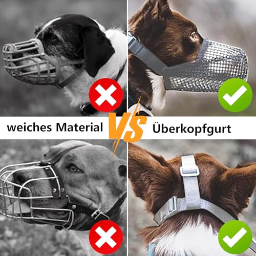 GIONAR Giftköderschutz Hund, Maulkorb Mittlere Hunde, Maulkorb Hund Prevent Fressen/Kauen/Beißen Hunde Maulkorb, Atmungsaktiv Reflektierende Einstellbare(Schwarz, M)