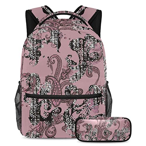 Sac à dos de voyage grand compartiment et étui à stylo pour filles garçons