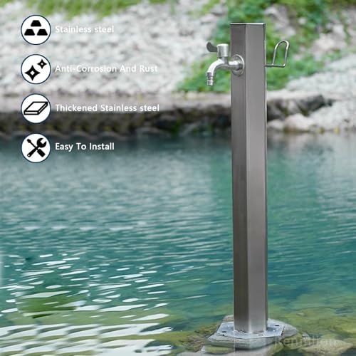 Colonna d'acqua autoportante con rubinetto per irrigazione da giardino, fontana decorativa, fontana per esterni, struttura resistente, facile da installare, ideale per terrazze e cortili