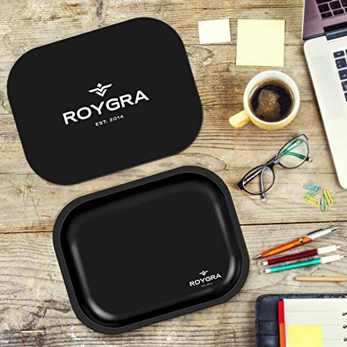Image of roygra Rolling Tray with Magnetic Lid, Tabletop Display Storage Decor Tray