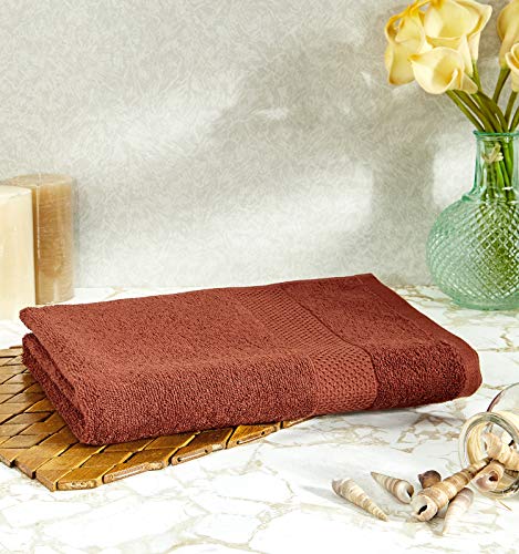 Image of Amazon Brand - Solimo 100% Cotton Bath Towel, 380 GSM (Brick Red)