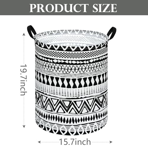 Image of Round Laundry Hamper Storage Basket Fabric Material Storage Hamper Organization Basket, Storage Bin, Gift Box with Handles for Room