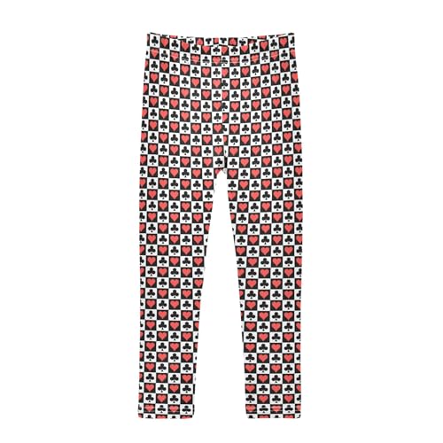 senya Girls Printed Leggings Yoga Pants Love Plum Blossom Checked Pattern for Kids in 4t to 10 Years, 4T
