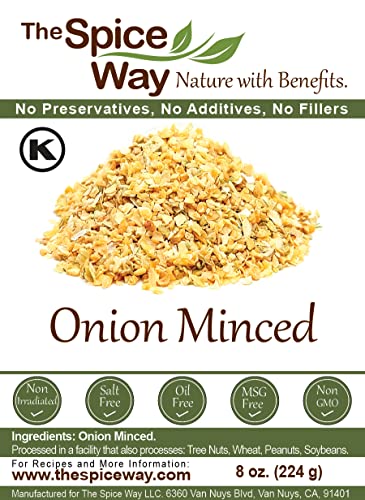 The Spice Way Minced Onion - 8 Oz - Bulk Dehydrated Onions Flakes More Coarse Than Powder Or Granules #TOP6