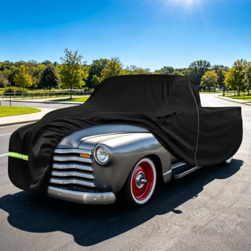 Image of Car Cover Replace for 1946-1957 Chevy 3100 2 Door Standard Cab Short Bed | 300D All Weather Waterproof Car Covers with Inner Cotton Liner for Dust Snow Rain Hail Protection