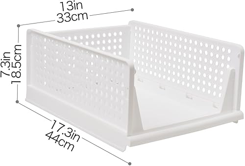 Miniatura 3 de EZOWare Cajón extraíble apilable de 4 niveles, estante organizador de ropa plegable, estantes de cesta de almacenamiento para armario para dormitorio