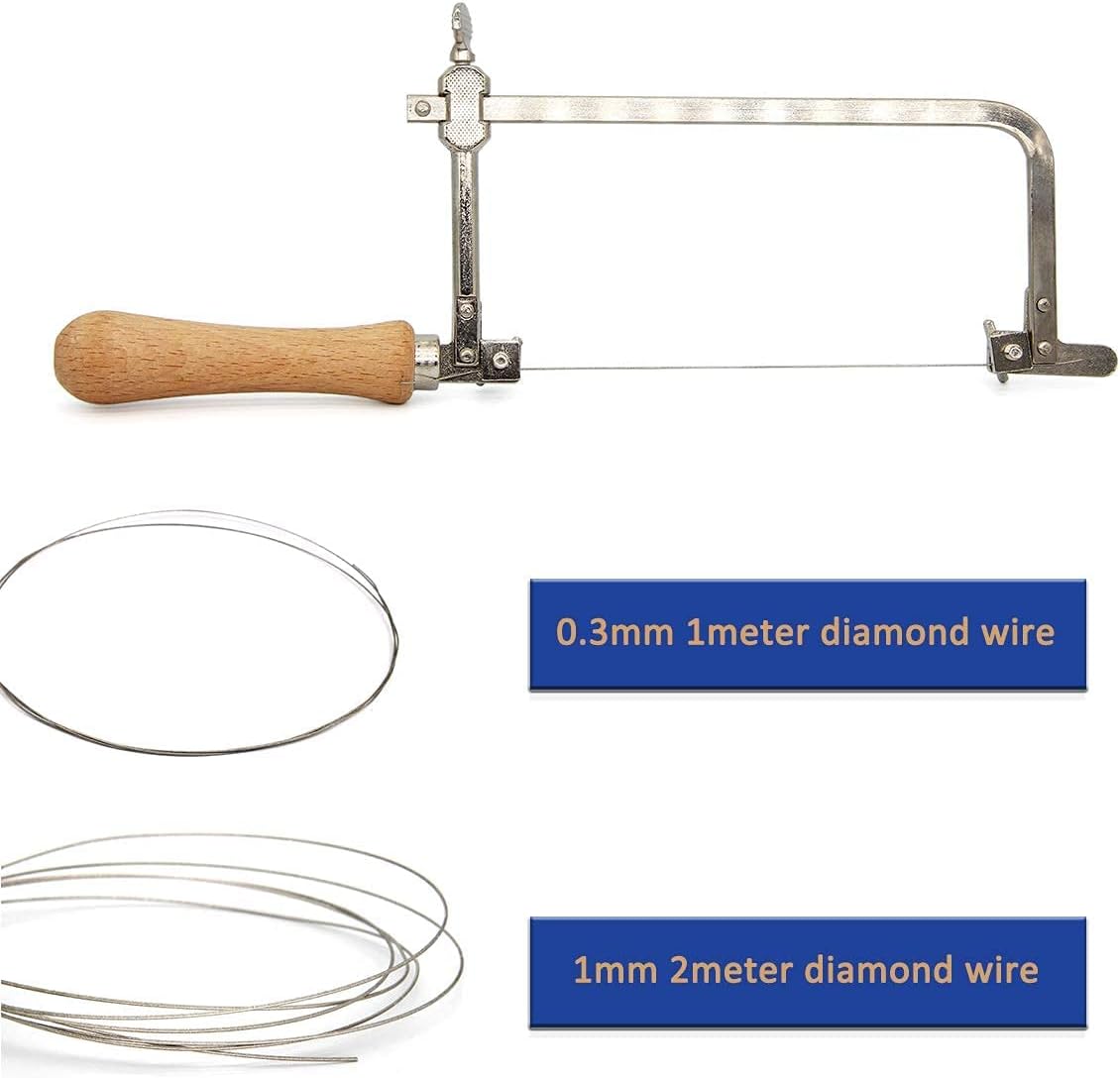 Coping Saw Steel Frame with Diameter 0.45mm 1mm Diamond Wire for Jade Stone Ceramic Glass Wood Metal Accurate Cutting
