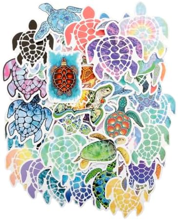 Luckious 50PCS Colorful Sea Turtle Stickers - Waterproof Colorful Ocean ...
