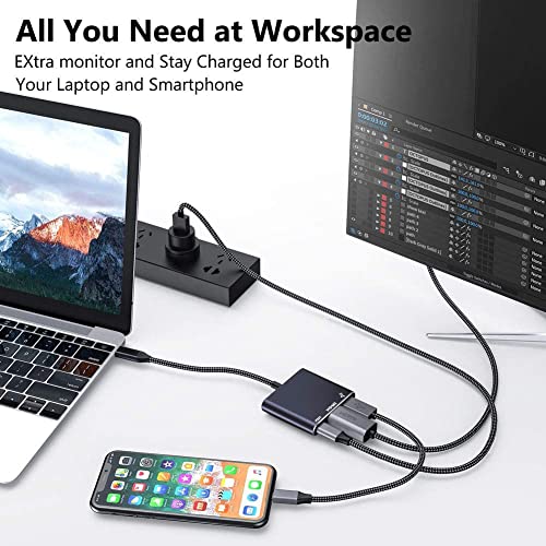 Qces Usb C To Hdmi Adapter, Usb-C Digital Av Multiport Adapter, Hdmi 4K Video Usb 3.0 100W Fast Charging Hub Compatible With Macbook Pro/Air Ipad Imac 2021, Samsung Dex Galaxy S20/S10 Note 20/10 #TOP2