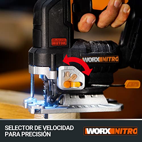 Miniatura 3 de Sierra De Calar 20v Worx Power Share Wx542.9 Potente Motor Sin Escobillas 3 Posiciones, Penduleo Y Tubo De Aspiración Sin Batería Ni Cargador Caja De Cartón