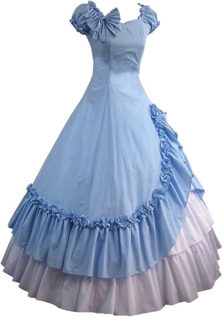 Women's Gothic Victorian Dress Vintage Civil War Ball Gown Masquerade Dresses - Image 3