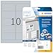 Produktbild HERMA 4223 Typenschild Folien-Etiketten silber, 25 Blatt, 96 x 50,8 mm, 10 pro A4 Bogen, 250 Stück, selbstklebend, bedruckbar, wetterfest, blanko Klebeetiketten Aufkleber aus Folie