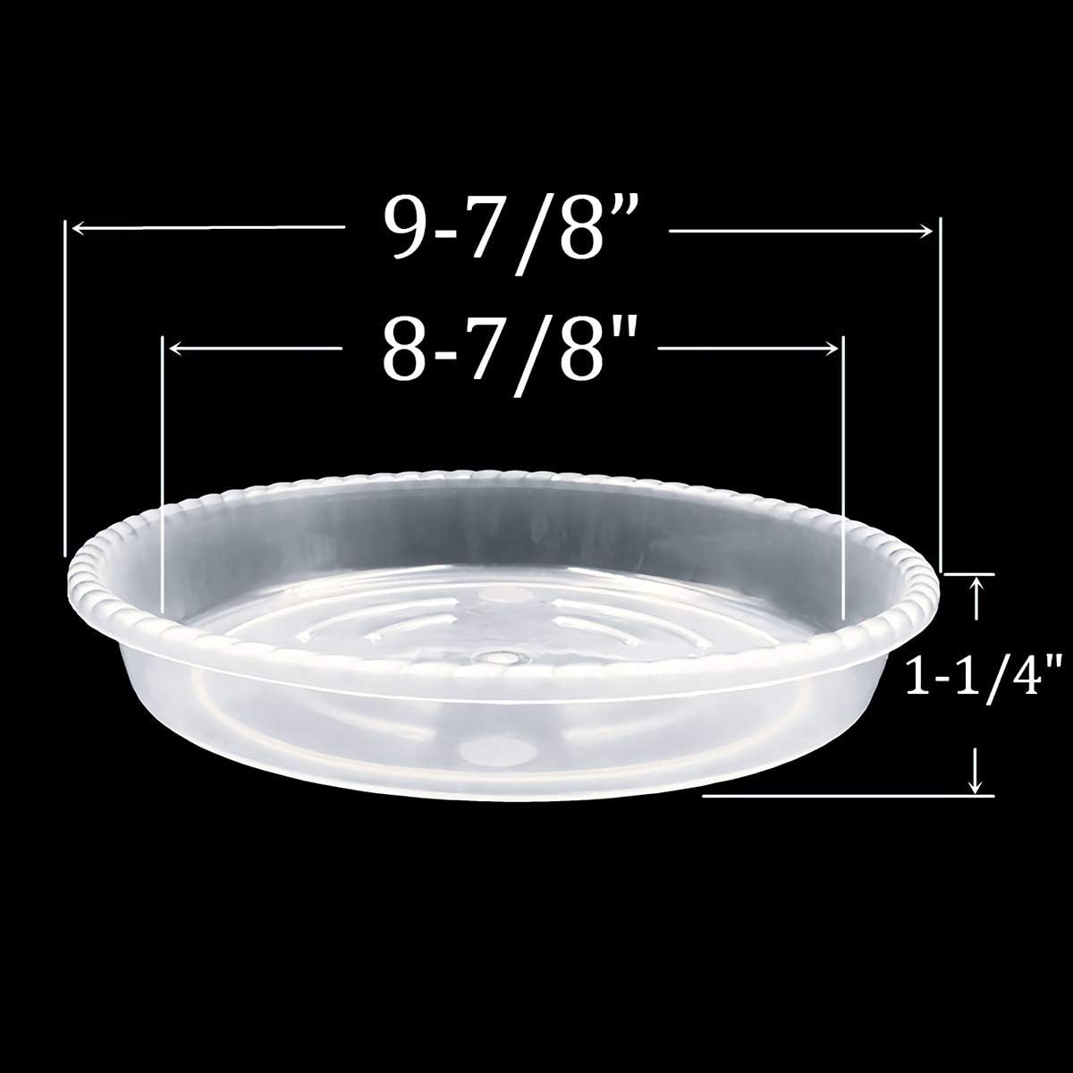 Kingrol 20 Pack 10 Inch Clear Plastic Plant Saucers, Durable Flower Pot Drip Trays, Heavy Duty Sturdy Plant Trays for Indoors, Outdoors - Collects Flower Pot Drainage and Excess Water