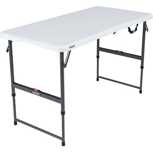 Lifetime Folding Dining Table - White Granite
