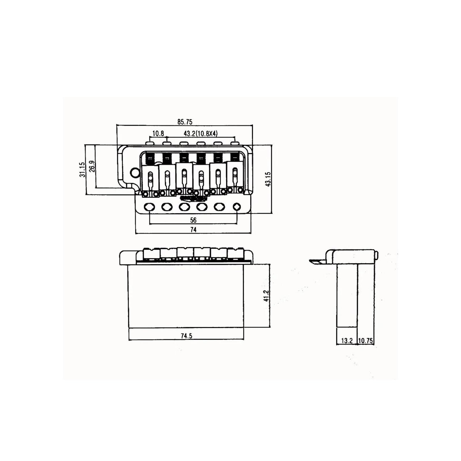 Puente De Guitarra Bk Tremolo Con Montura De Acero Inoxidable | Puente de guitarra