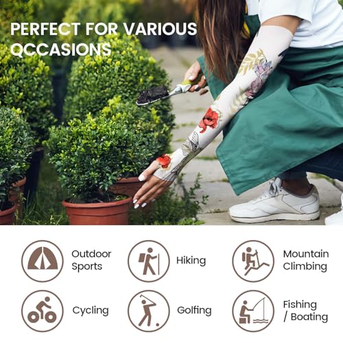 Image of YPHCDO Gardening Sleeves for Women Farm Sun Protection Thorn Proof Cooling Arm Sleeves to Cover Arms for Garden Sports