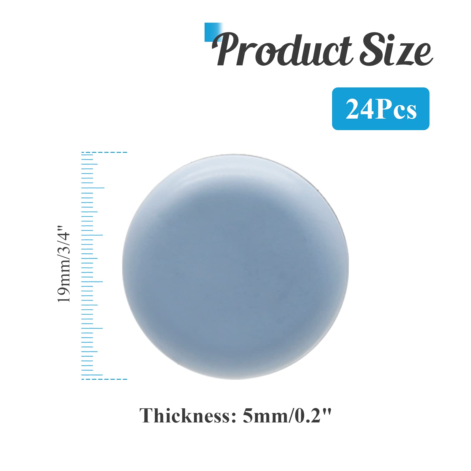 Selbstklebende Möbelgleiter, runde Stuhlbein-Bodenschoner, selbstklebende Möbelgleiter, 19 mm, für Küchengeräte (grau/schwarz), 24 Stück