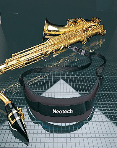 Neotech Saxophone Strap - Regular - Open Hook Neck Strap For Saxophone, Clarinets, English Horns & More - Comfortable Neoprene Instrument Neck Strap - Black #TOP2