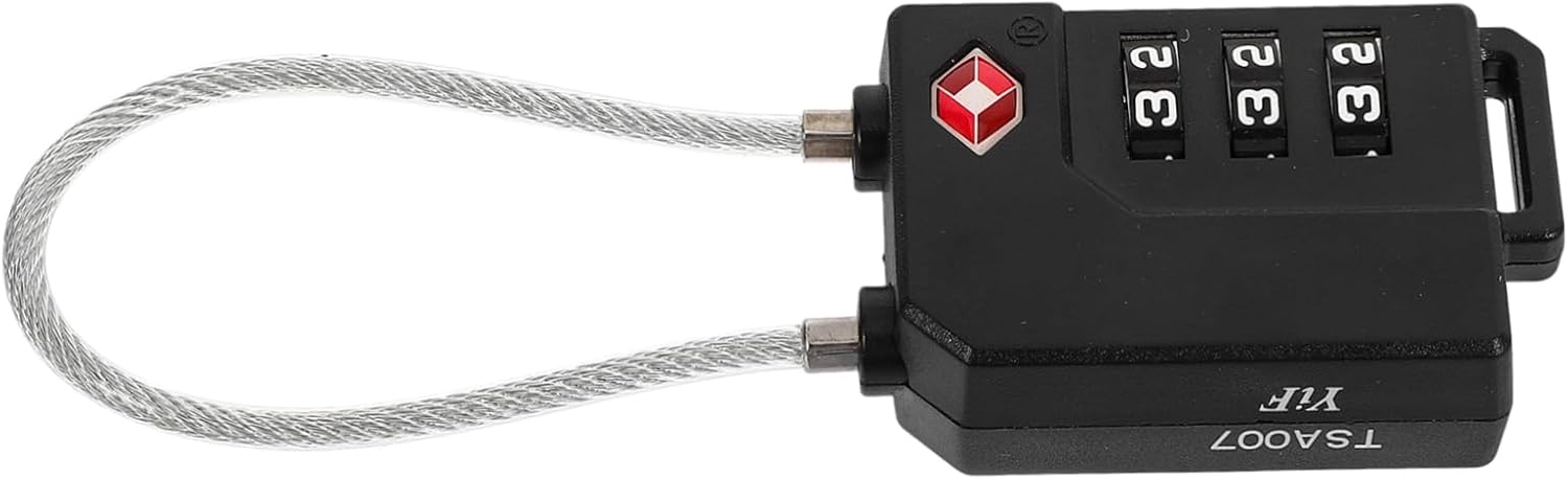 Combinazione di blocco di sicurezza per bagagli Hemobllo TSA facile da usare per valigie e nero