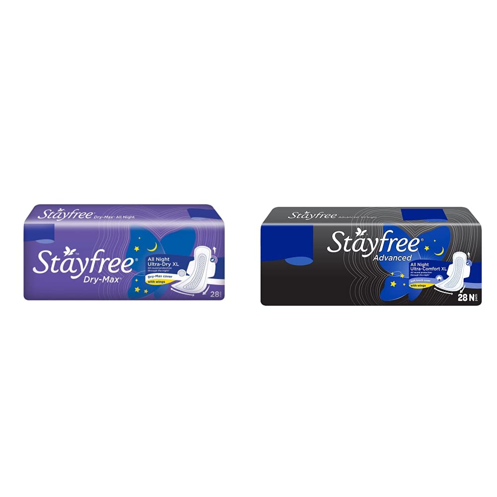 Stayfree Dry Max All Night Sanitary napkins (28 Count) & Stayfree Advanced XL All Night Sanitary napkins (28 Count) (B08218B2H8) Amazon Price History, Amazon Price Tracker