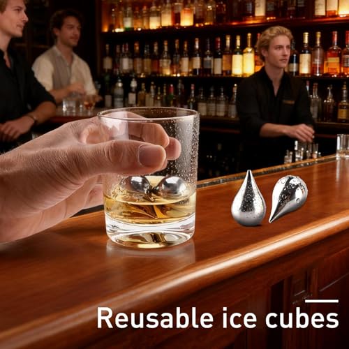 Bolas de hielo de acero con diseño de gota para una experiencia de refrigeración sofisticada 3