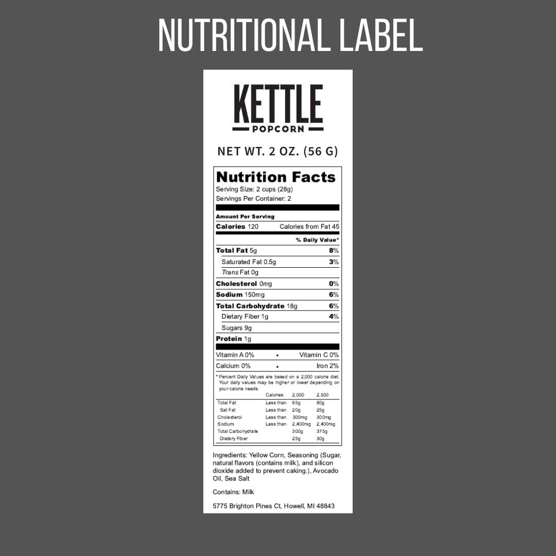 Pop Daddy Kettle, 2 Oz Healthy Gluten Free Hand Seasoned Gourmet Flavored Popcorn Snacks, 15 Pack