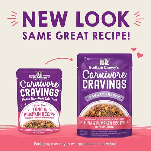 Stella & Chewy's Carnivore Cravings Wet Cat Food - Premium Pouches - Grain Free, High Protein Tuna & Pumpkin - Perfect for Picky Eaters - Complete Meal or Topper (2.8 oz, 12 Pack) - image 2