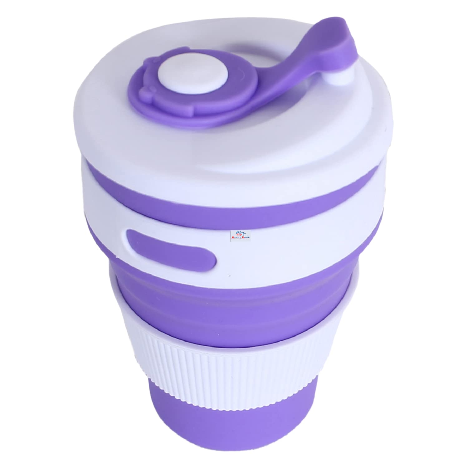 Heart Home Collapsible Coffee Cup|Silicone Portable Travel Coffee Mug|Camping Cup with Lid for Travel,Hiking Outdoors,350 ML,(Purple) (B0BF9N6VJY) Amazon Price History, Amazon Price Tracker