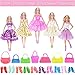 ebuddy 22 Stück Puppenkleidung Bewertungen Enthalten sind 5-teiliges Puppenkleid, 7-teilige Puppenhandtasche und 10-Paar-Schuhzubehör-Set für 11,5-Zoll-Puppen