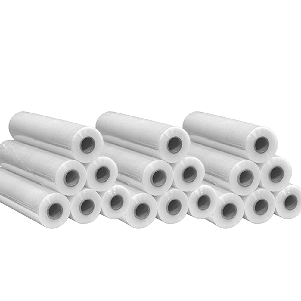 GM 18 Rotoli Film Estensibile Trasparente da Imballaggio, Kg.2,4 Alto 50cm Lungo 180 Metri(certificati) My23 - Pellicola per Spedizioni, Cellophane Extra Resistente per Pedane Pacchi e Trasloco