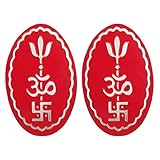 Shoppersduniya Set of Two Trishakti Trishul Om Swastika Metal Wallet Pocket Yantra for Wealth Vastu...
