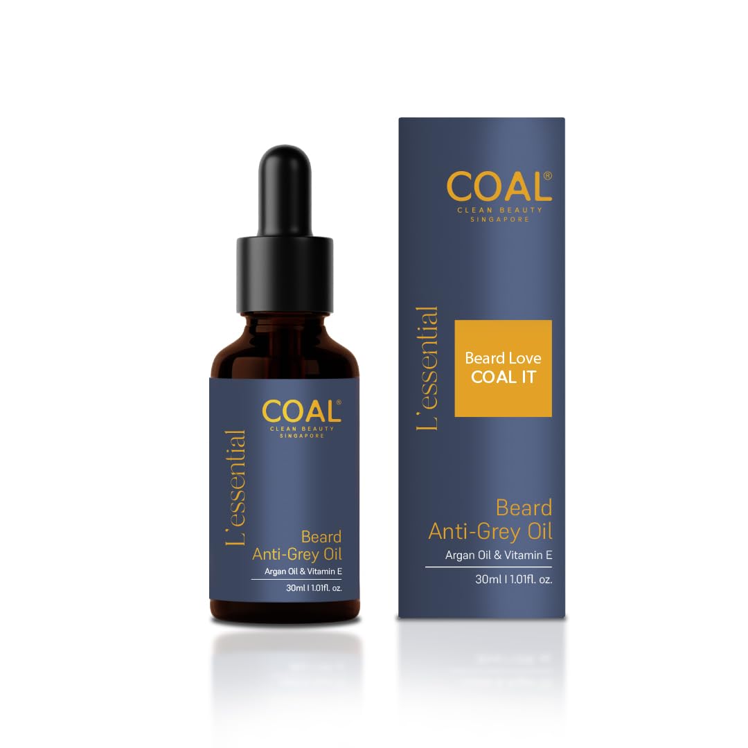 Beard Anti-Grey Oil with Darkenyl & Vitamin E | Restores Melanin & Slows Premature Beard Greying | Men | All Beard Types | 30ml