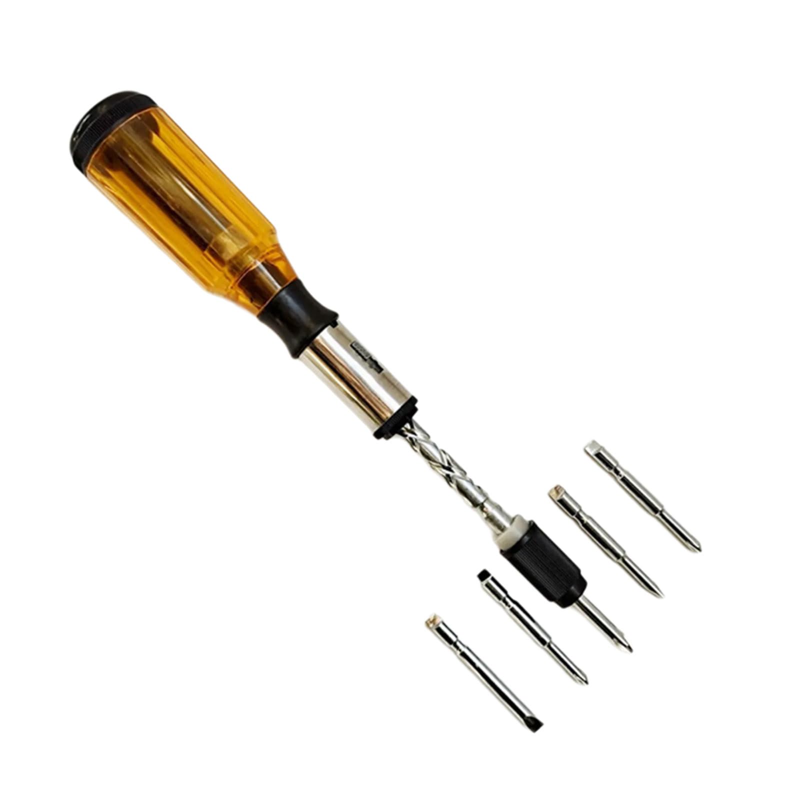 Msioytog Pull Ratchets Screwdriver Set Spirals Ratchets Screwdriver Semi Automatic Spirals With 5Pcs Bit