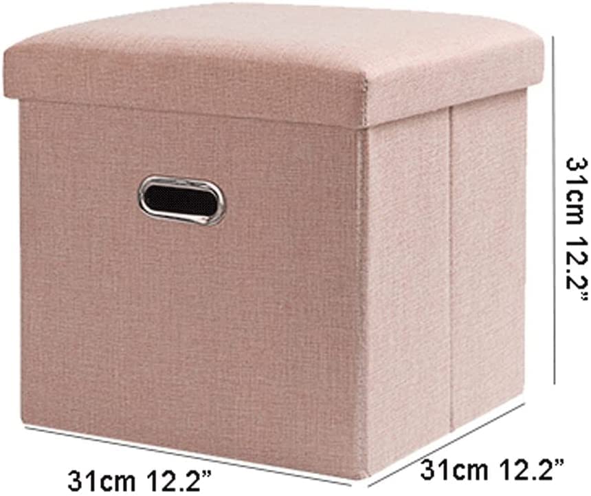 Tabouret bas cube de 31 cm avec boîte de rangement en mousse confortable pour salon