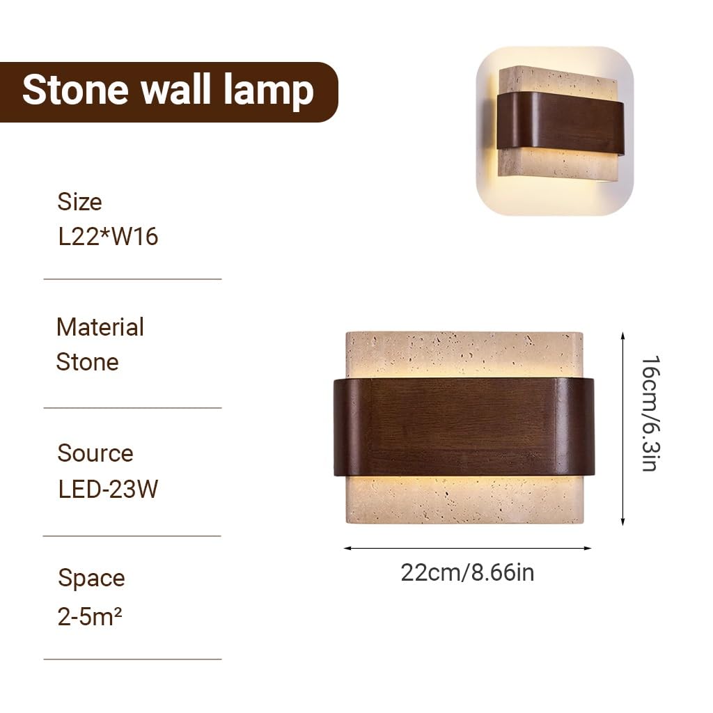 Moderner Stil Stein Wandleuchte LED Auf Und Ab Emittieren Schlafzimmer Nacht Wand Licht Wabi Sabi Stil Wohnzimmer Flur Treppe Kreatives Design Innendekoration Beleuchtungen(2 Lights)