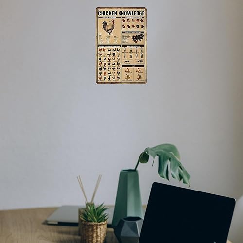 Miniatura 5 de Letrero de metal de conocimiento de pollo de gallinero, letreros de estaño, decoración de pared, razas de pollos retro, letreros de pollo de granja
