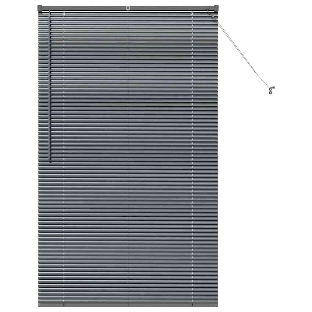 vidaXL Venetian Blinds Manual Dark Grey 175 x 100 cm Aluminium, Modern Rectangular Aluminum Blinds, Adjustable Indoor Window Treatments, Light Control Privacy for Home Decor, Office