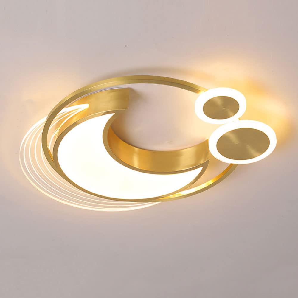 Lampe de plafond tout en cuivre à intensité variable Ring Moon