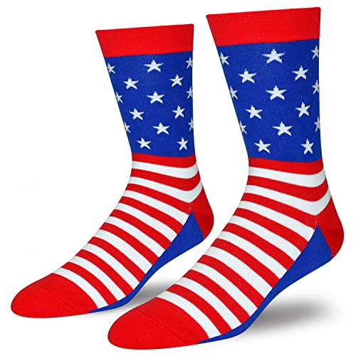 Golin American Flag Socks, Red White Blue Star And Stripe Dress Socks, Usa Gift For Men Women #TOP5